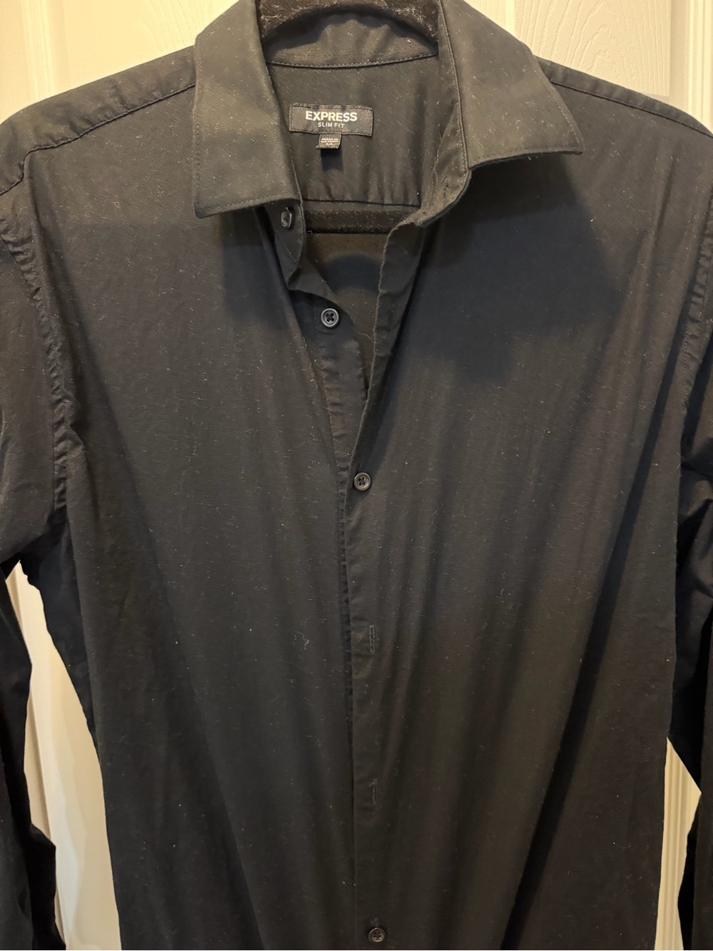 Express Men’s Black Long-Sleeve Dress Shirt
